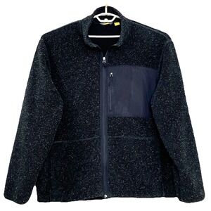 Cabelas Mens Berber Jacket 3XL Black Deep Pile Fleece Lined‎ Full Zip Outdoors